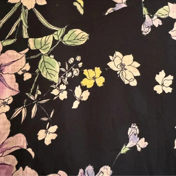 Great Jones Navy Floral Neck Tie Dress Midi Sleeveless Floral Side Pockets Sz XS - Picture 15 of 16